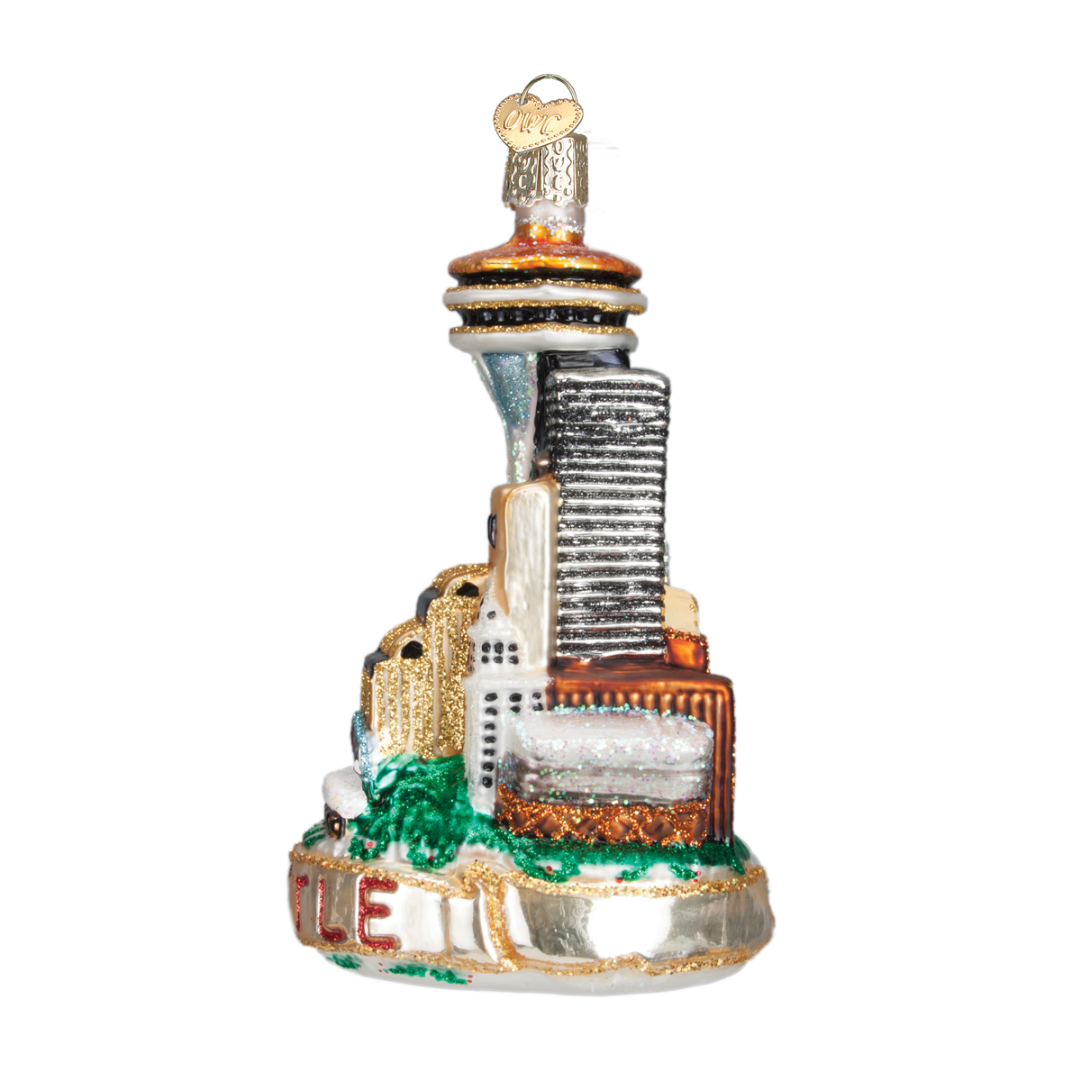 Seattle Landmarks Glass Ornament