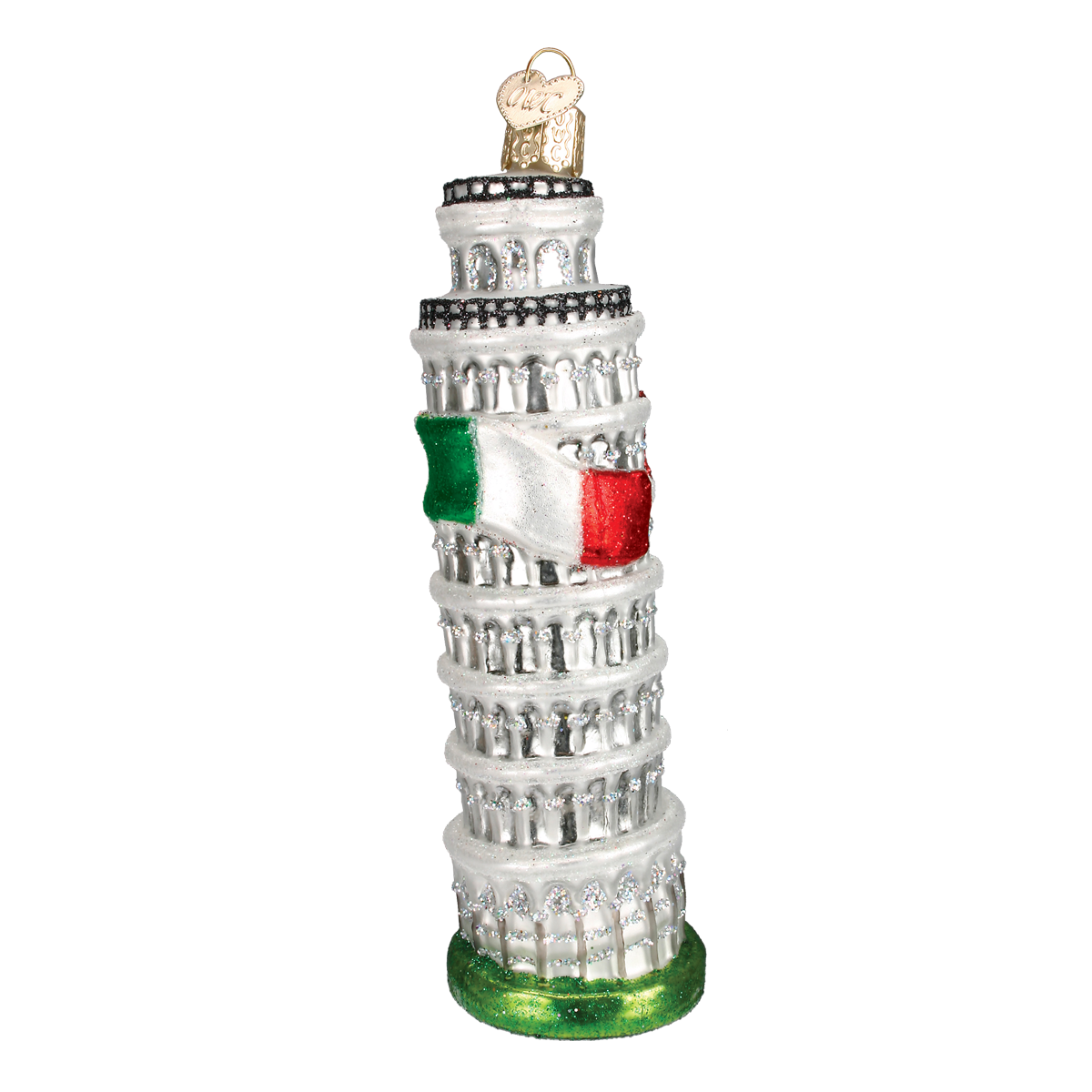 Leaning Tower of Pisa Glass Christmas Ornament - Thumbnail 4