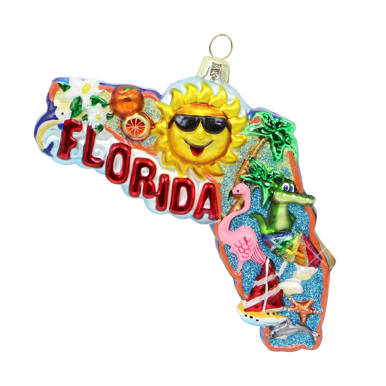 Florida Christmas Ornament Glass