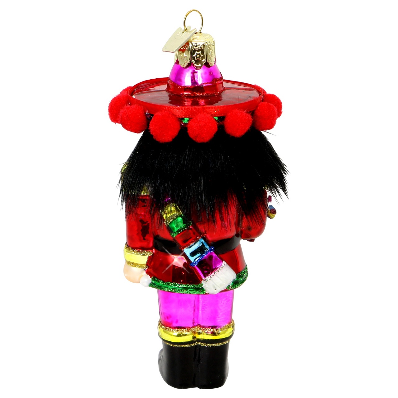 Glass Mexican Nutcracker Christmas Ornament