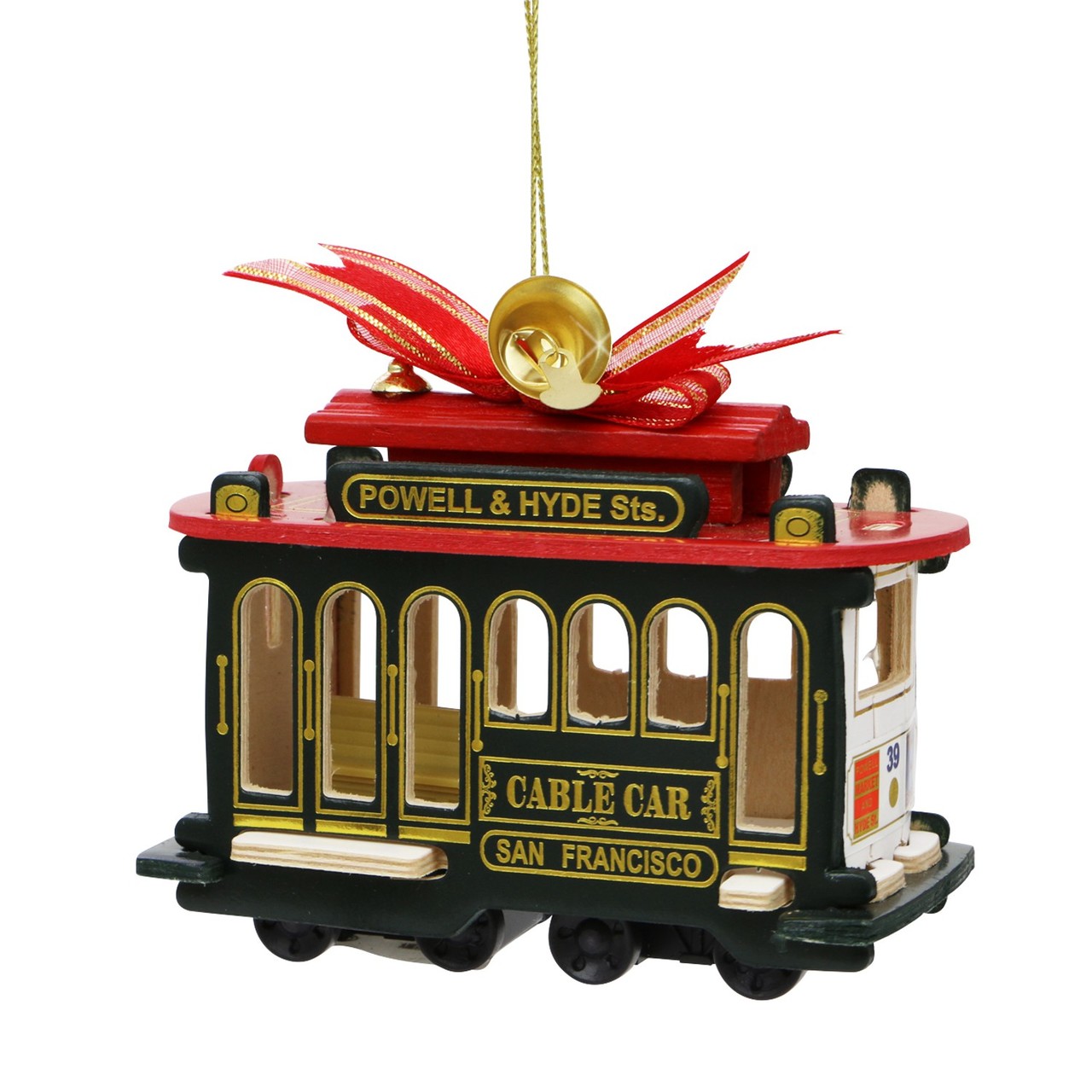 San Francisco Trolley Ornament Wooden