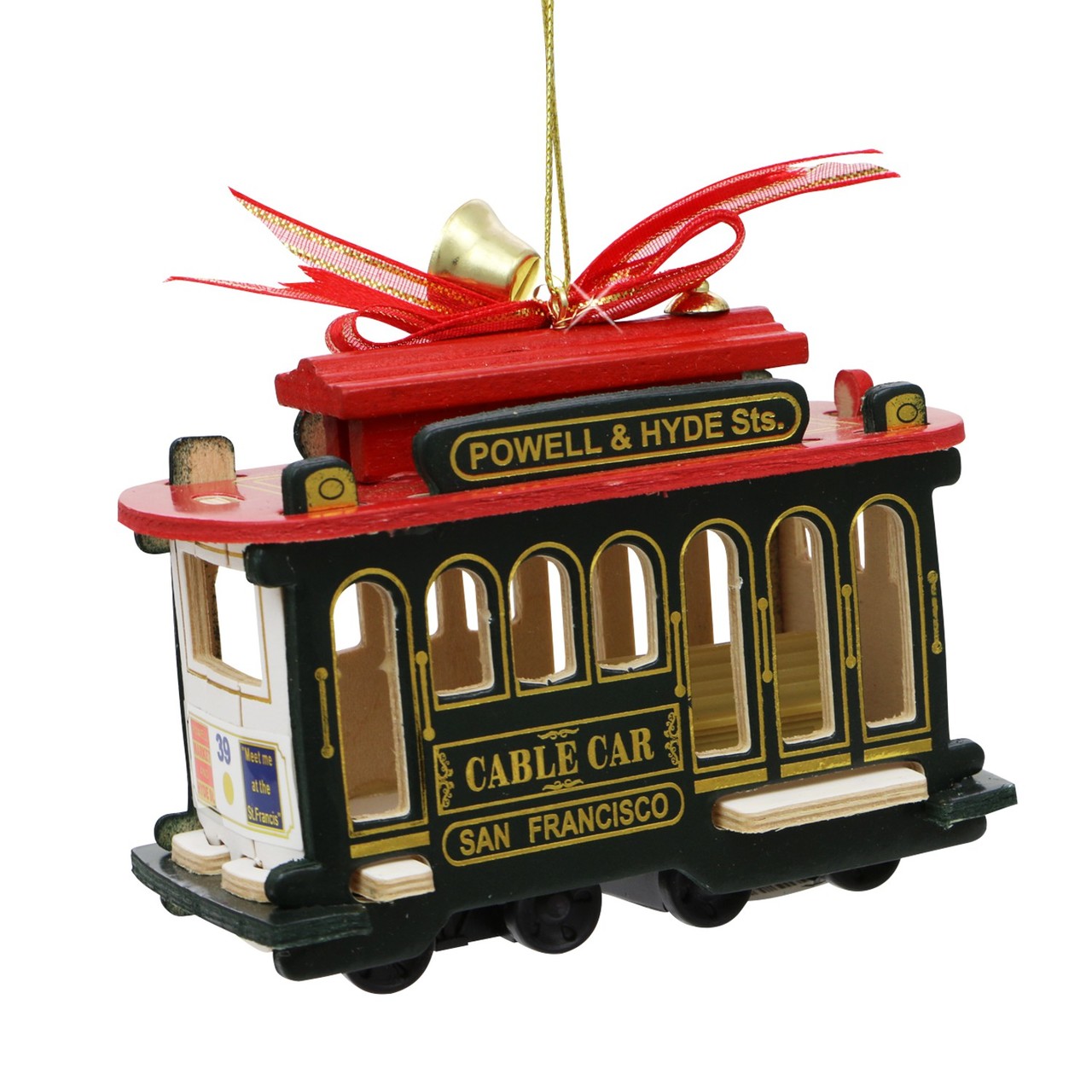 San Francisco Trolley Ornament Wooden - Thumbnail 5