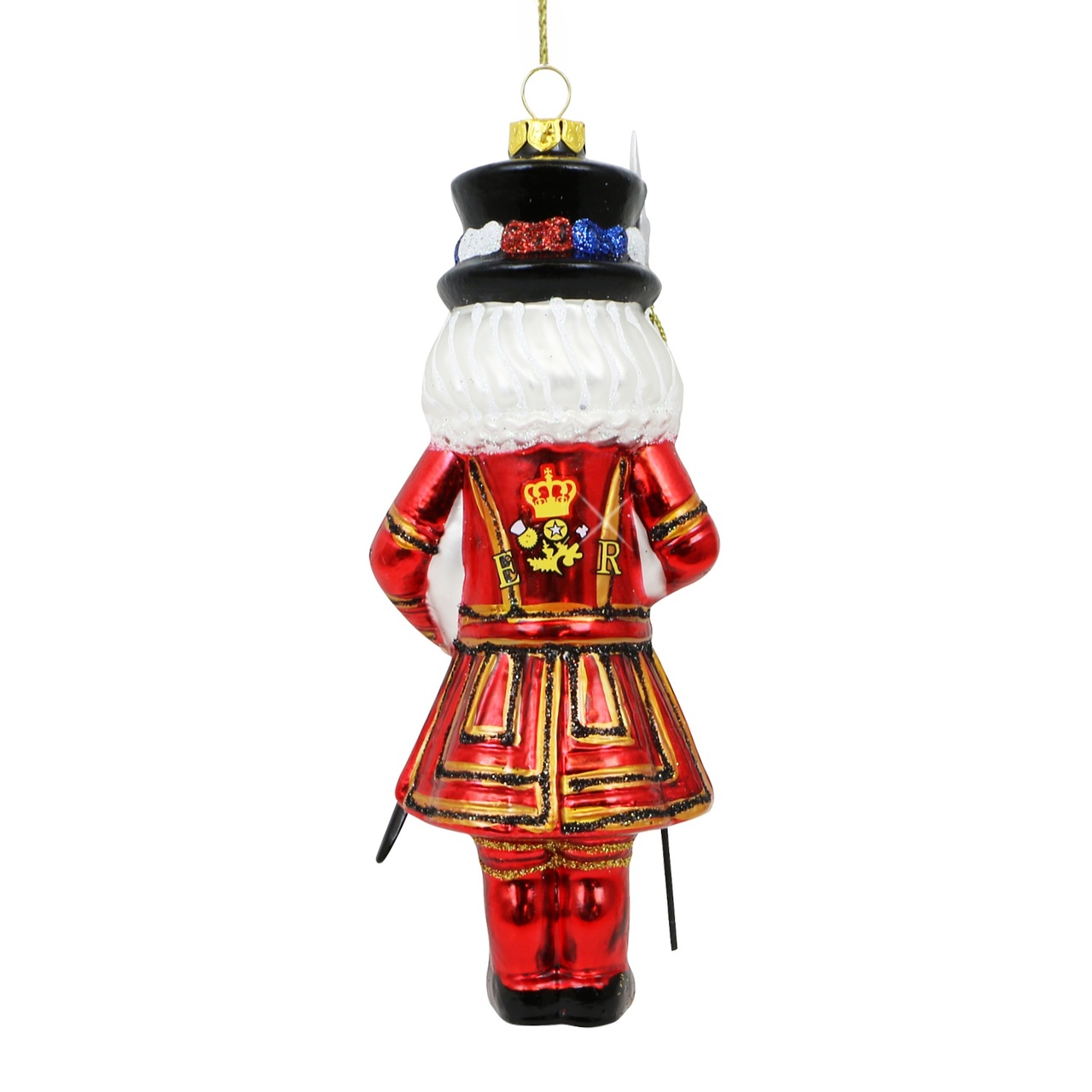 Glass England Beefeater Nutcracker Christmas Ornament 6 Inch