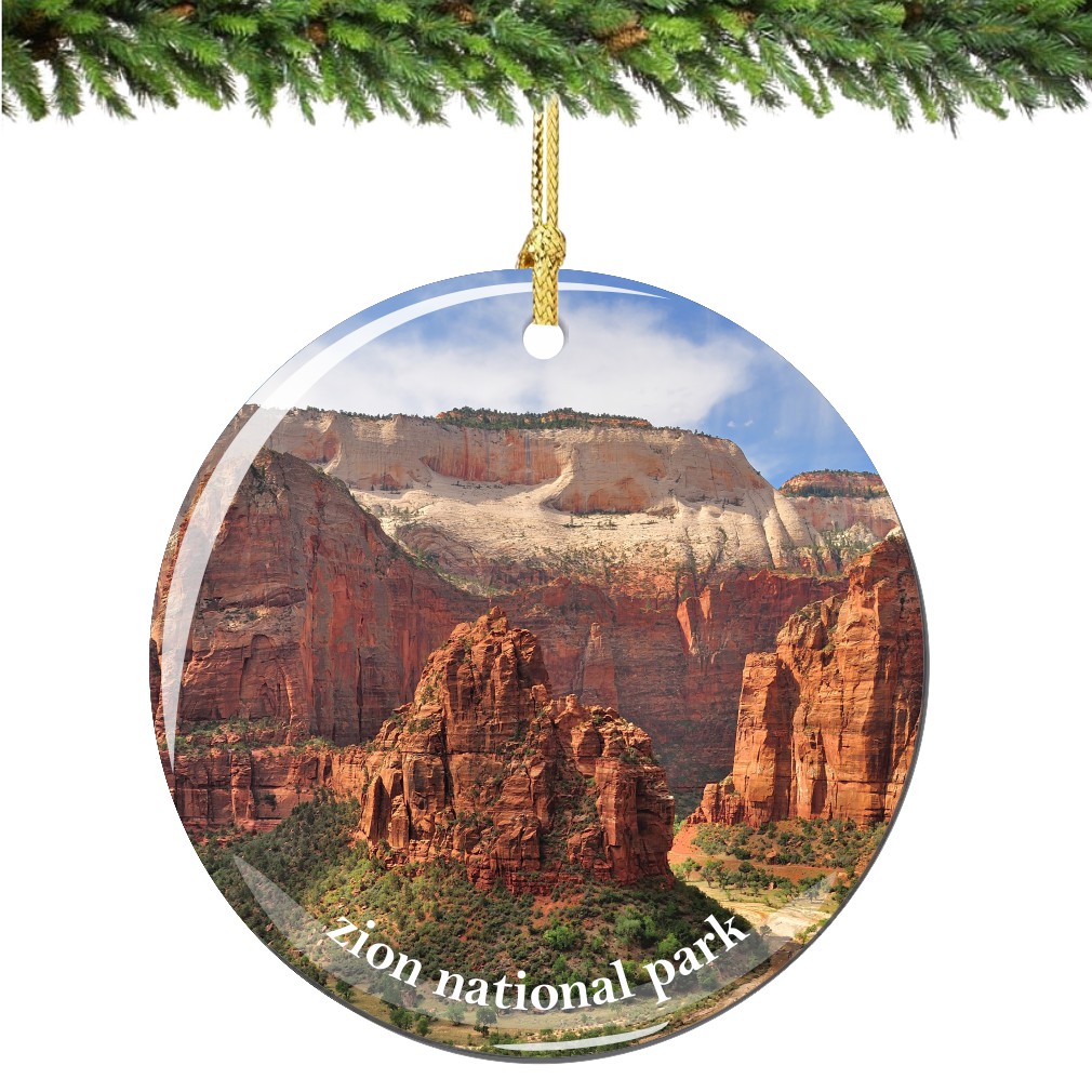 Zion National Park Christmas Ornament Porcelain Double Sided