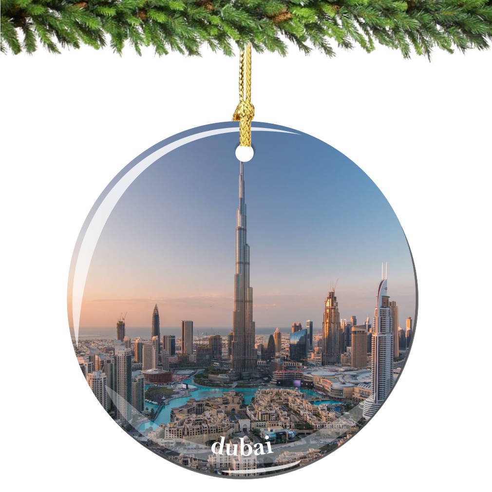 Dubai Christmas Ornament Porcelain Double Sided