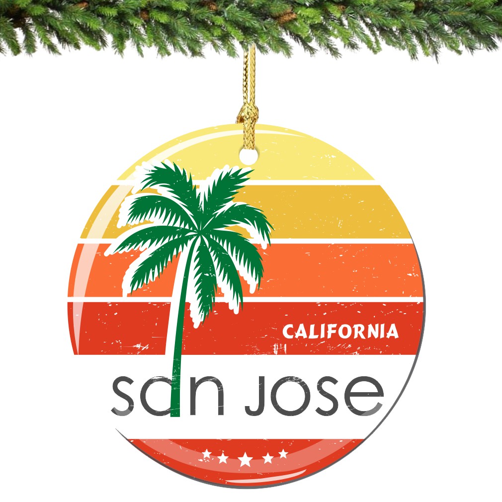 San Jose California Christmas Ornament Porcelain Double Sided