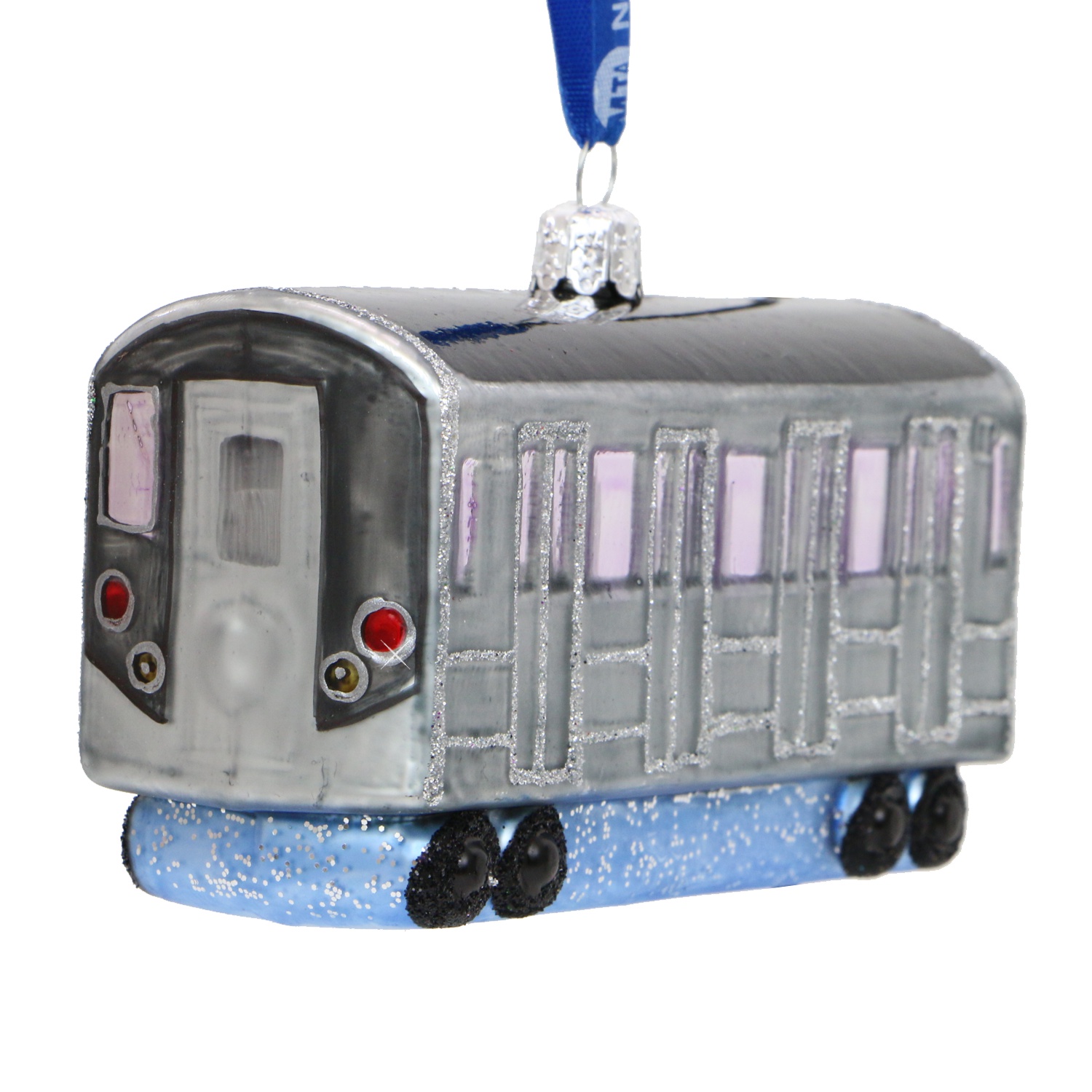 NYC Subway Car Glass Ornament