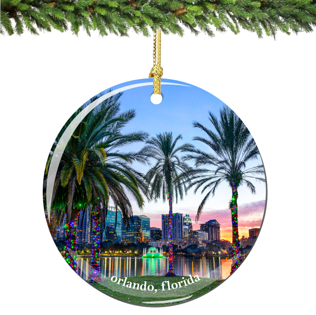 Orlando Christmas Ornament Porcelain Double Sided - Thumbnail 2
