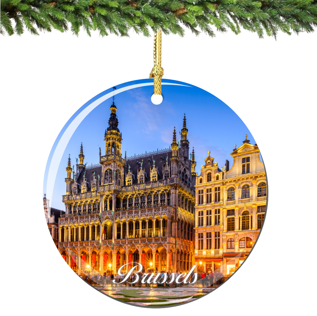 Brussels Christmas Ornament Porcelain Double Sided