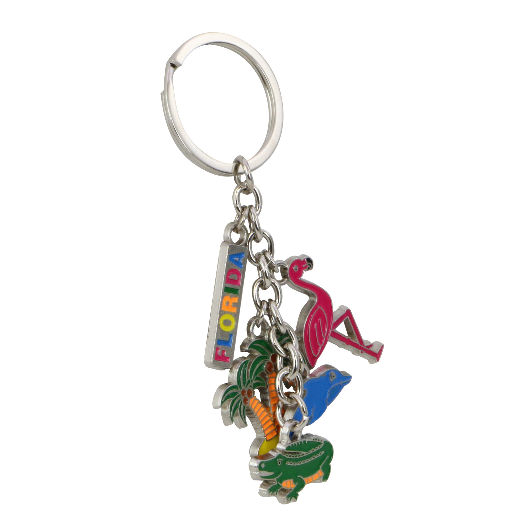 Metal Florida Key Chain 5 Charms