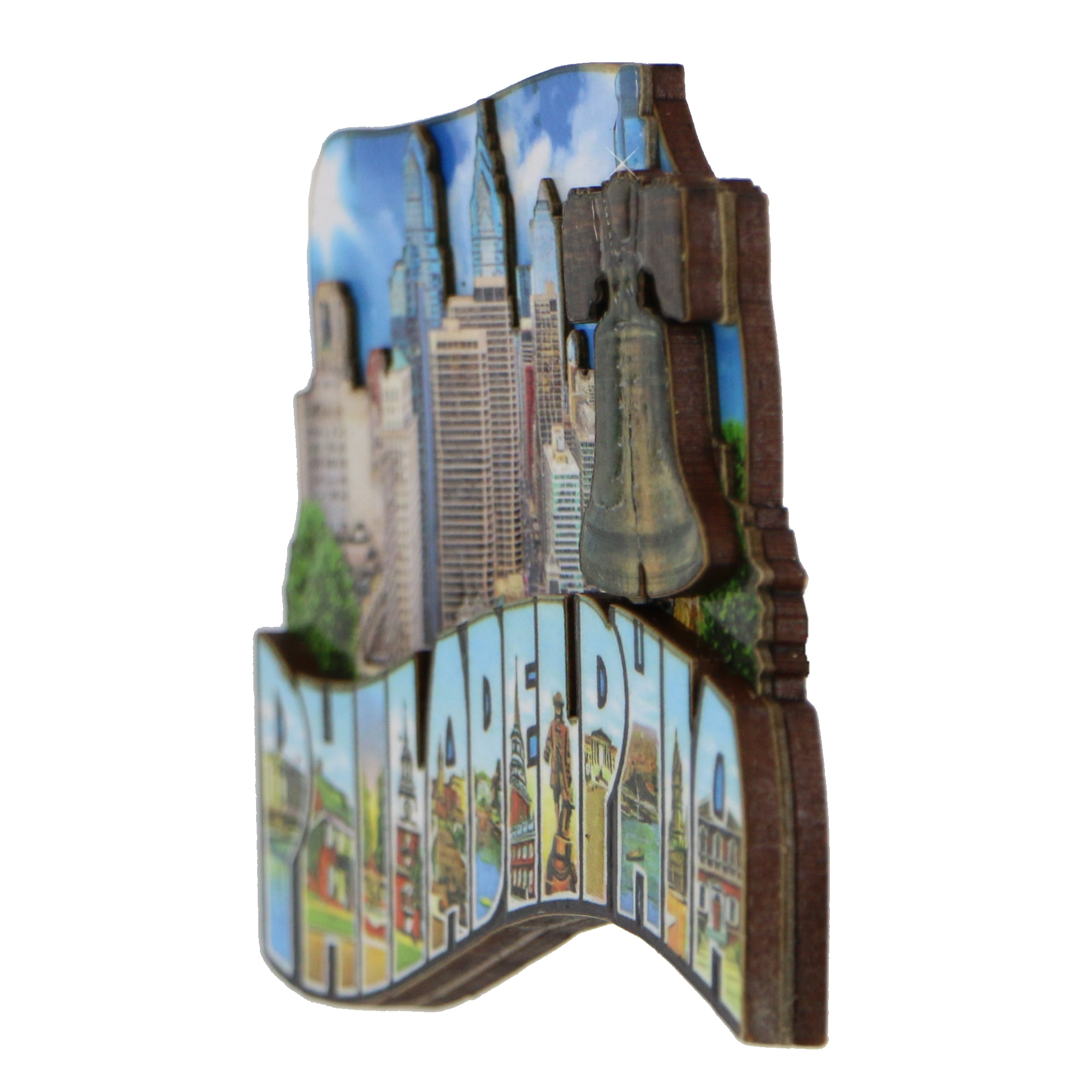 3D Wooden Philadelphia Magnet Skyline - Thumbnail 3