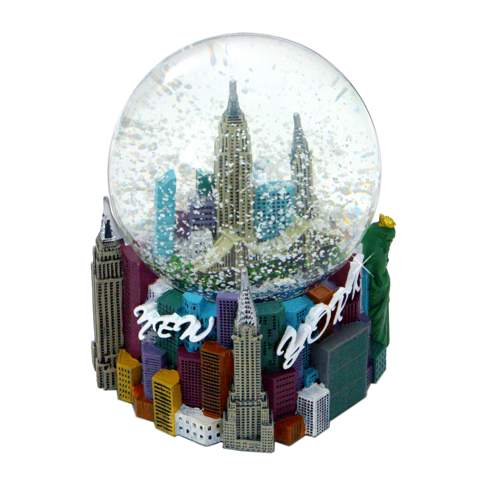 Large NYC Snow Globe Empire Skyline 100mm Musical