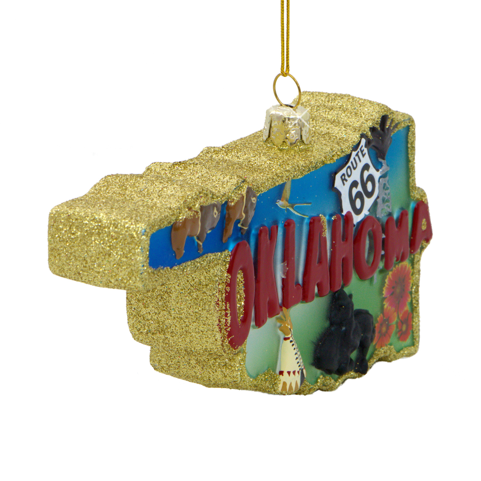 Oklahoma Christmas Ornament State Landmarks Glass - Thumbnail 4