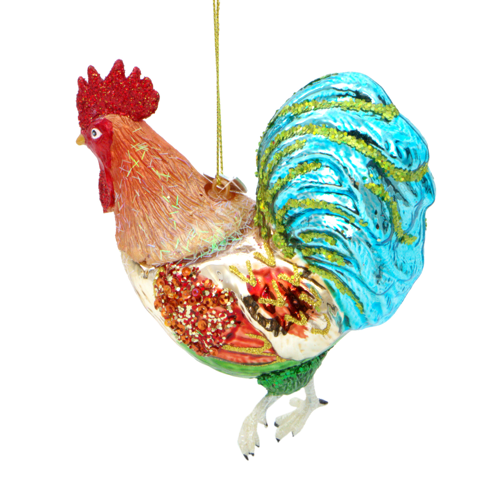 Glass Rooster Christmas Ornament - Thumbnail 3