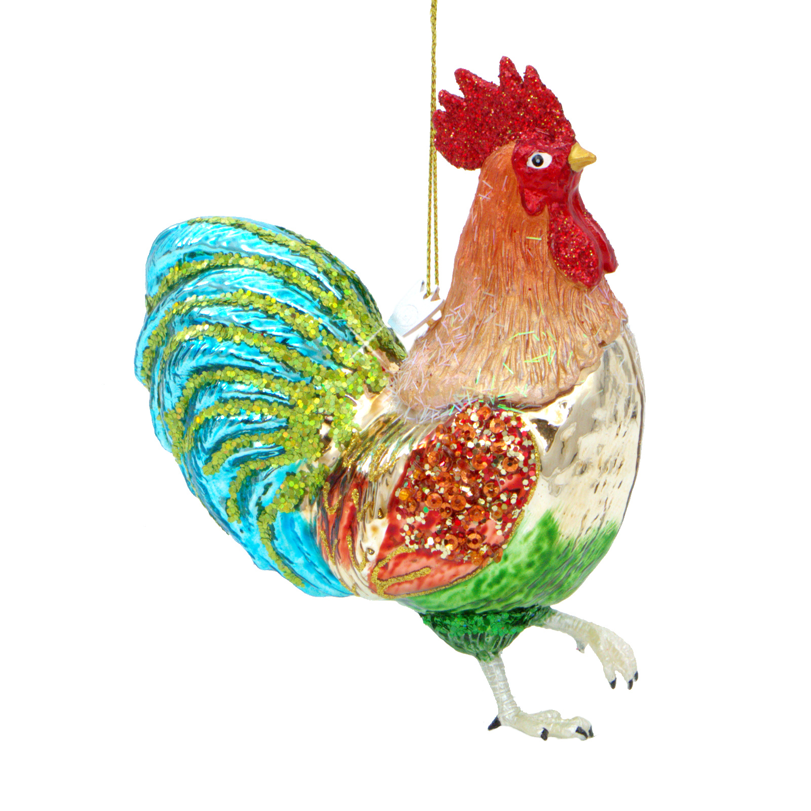 Glass Rooster Christmas Ornament - Thumbnail 2