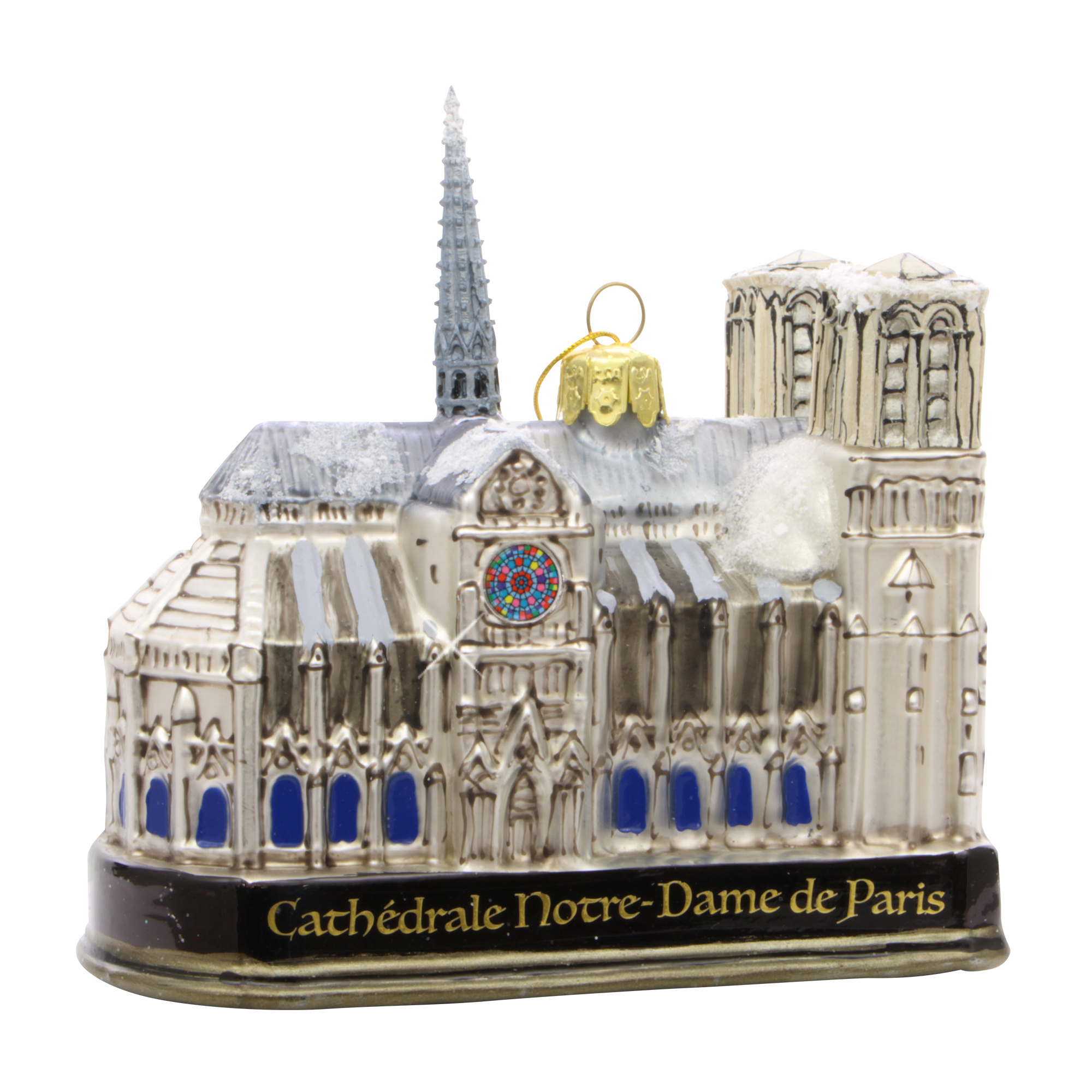 Paris Notre Dame Christmas Ornament Glass - Thumbnail 4
