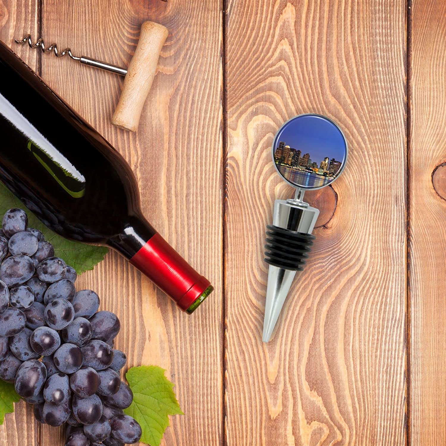 City Skyline Brand Boston Skyline Wine Bottle Stopper - Thumbnail 5
