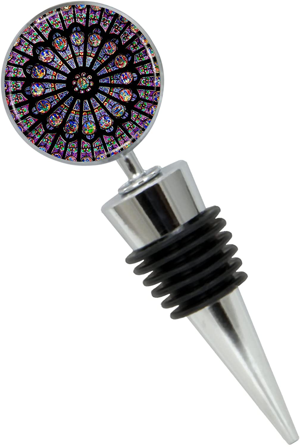 Notre Dame's Rose Window Wine Bottle Stopper - Thumbnail 2