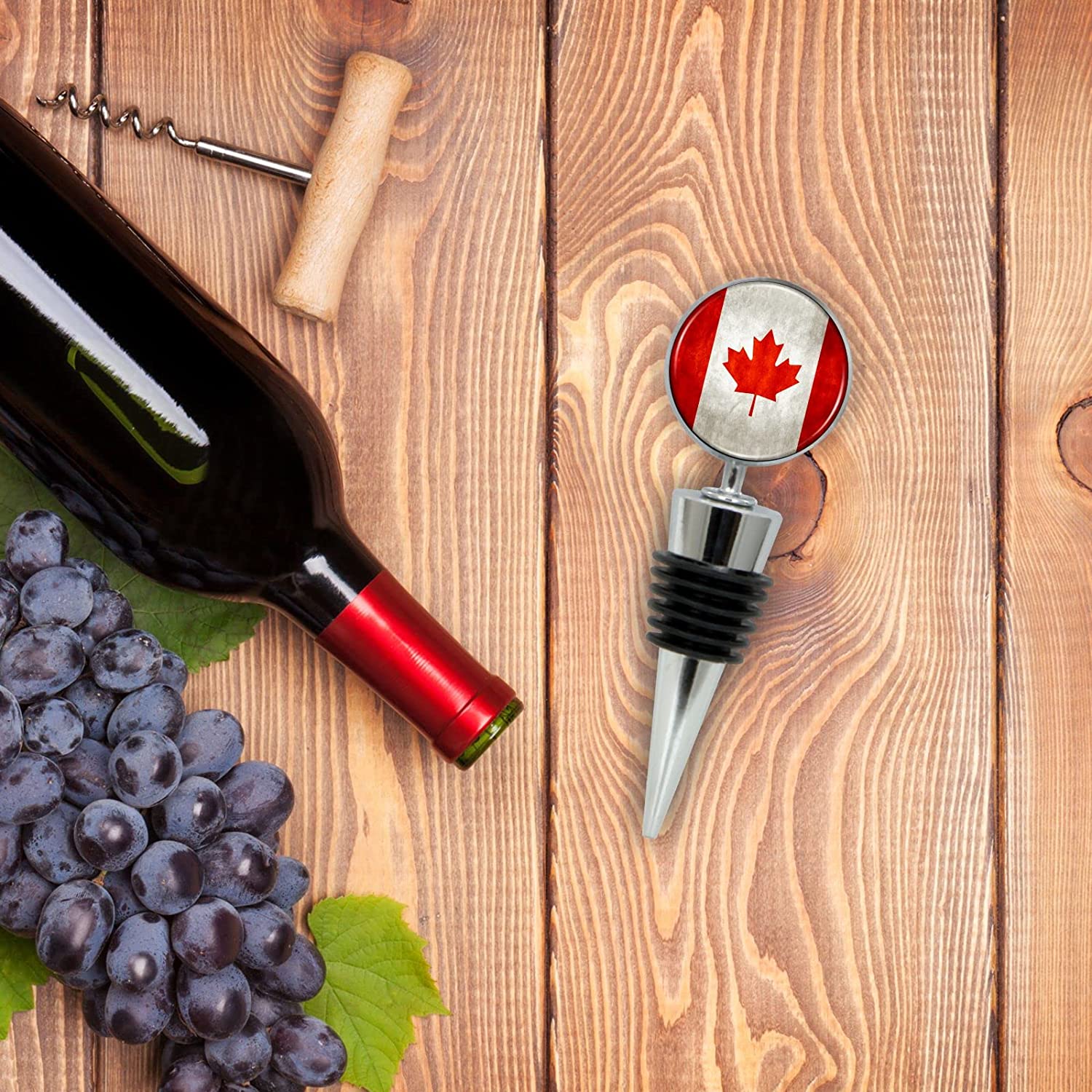 Canada Flag Wine Bottle Stopper in Gift Box - Thumbnail 5