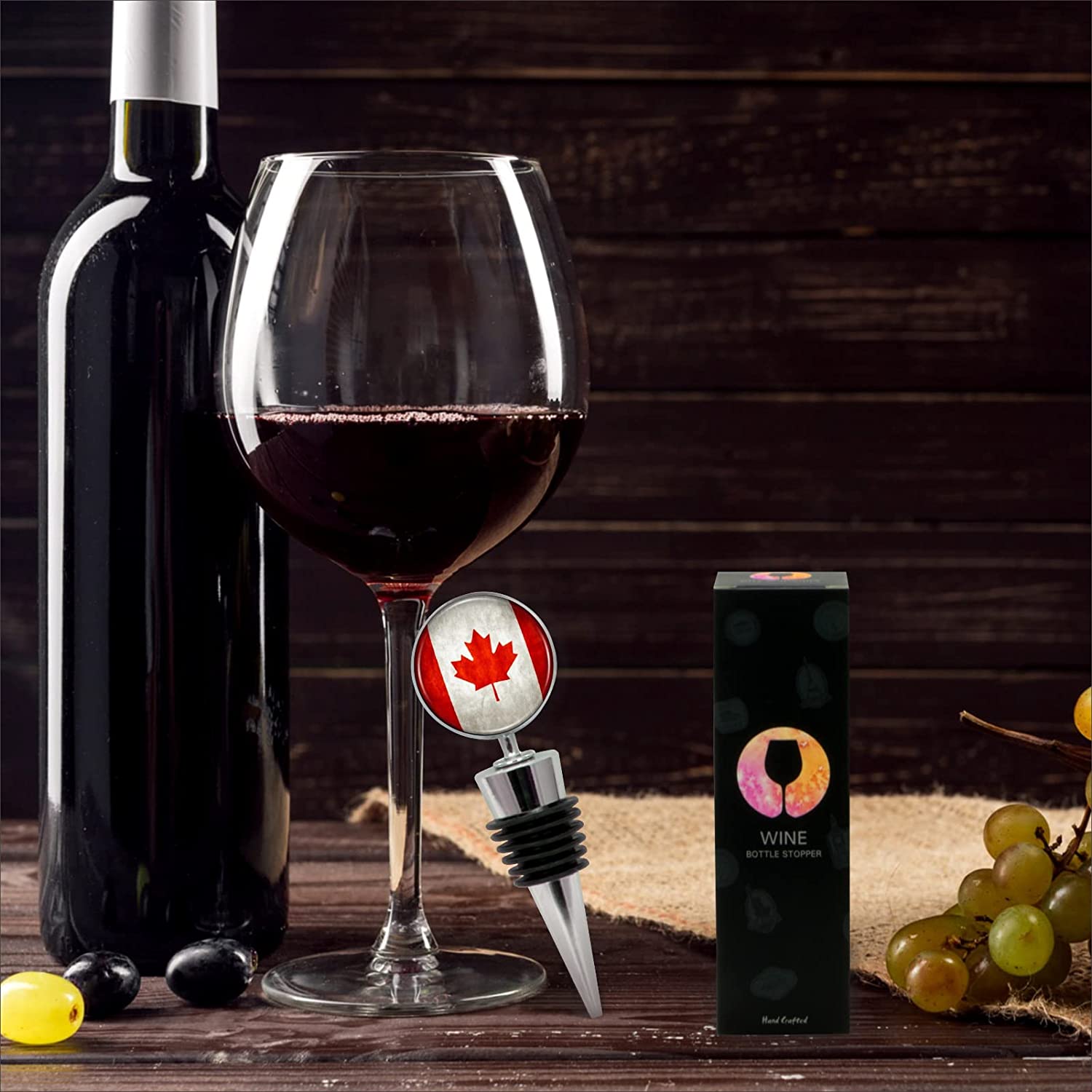 Canada Flag Wine Bottle Stopper in Gift Box - Thumbnail 2