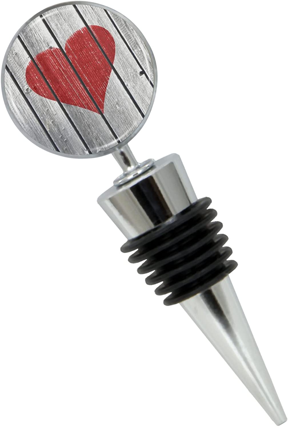 Heart and Wooden Fence Wine Bottle Stopper in Gift Box