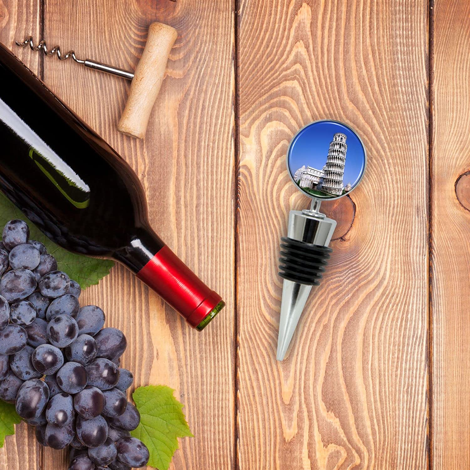 Leaning Tower of Pisa Wine Bottle Stopper in Gift Box - Thumbnail 4