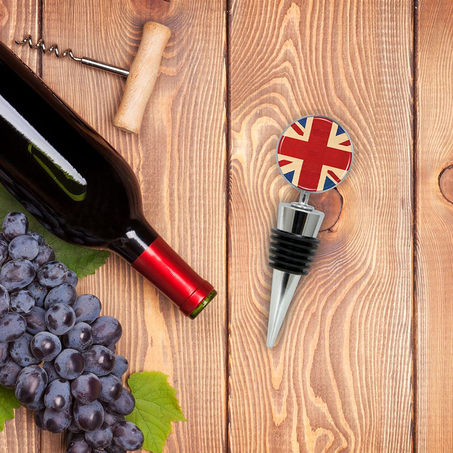 Union Jack Wine Bottle Stopper in Gift Box - Thumbnail 4