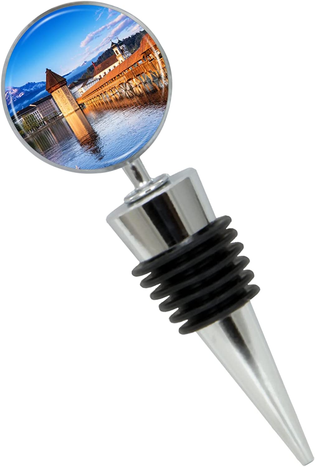 Lucerne Switzerland Wine Bottle Stopper in Gift Box - Thumbnail 3