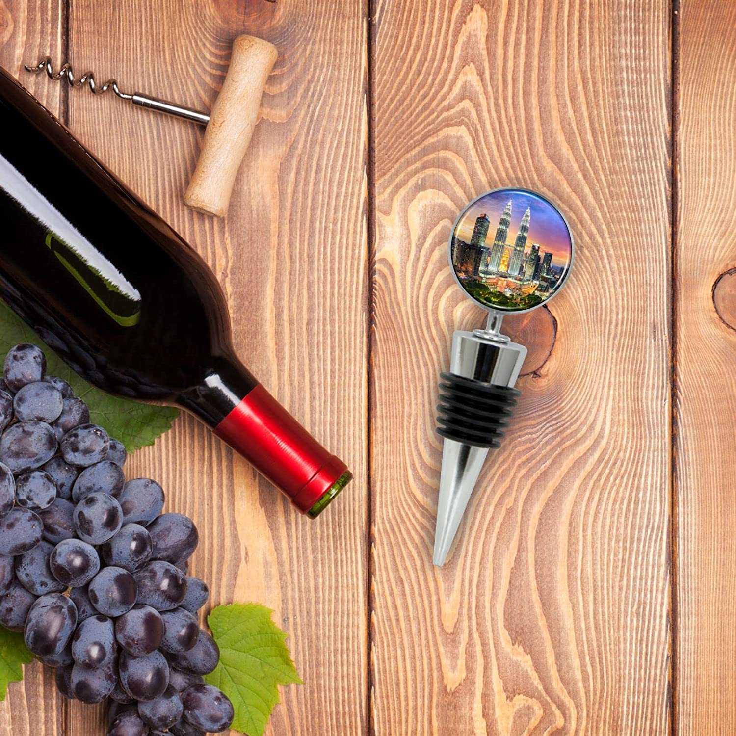 Kuala Lumpur Wine Bottle Stopper in Gift Box - Thumbnail 4