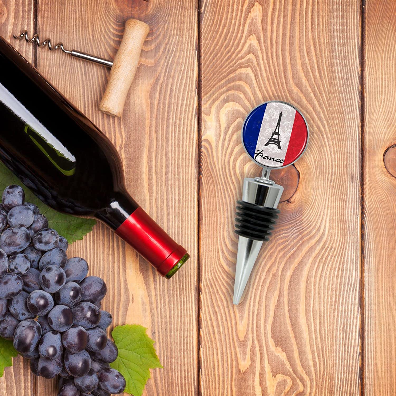 France Flag and Eiffel Tower Wine Bottle Stopper in Gift Box - Thumbnail 2