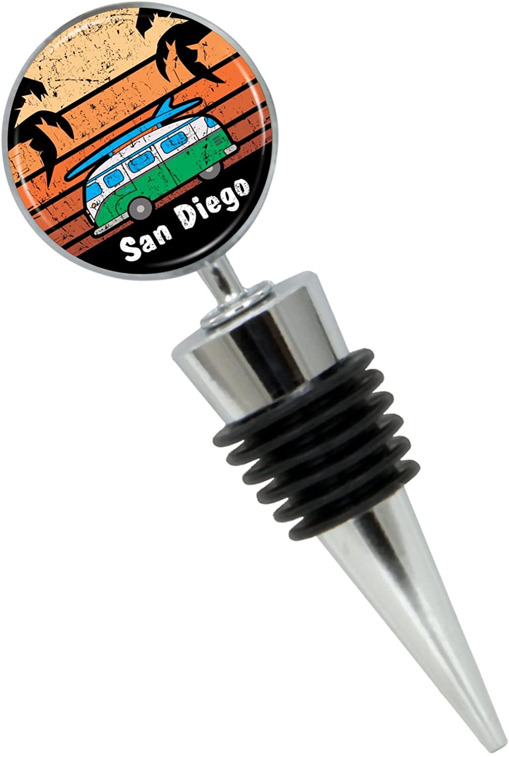 San Diego Bus Wine Bottle Stopper in Gift Box - Thumbnail 2