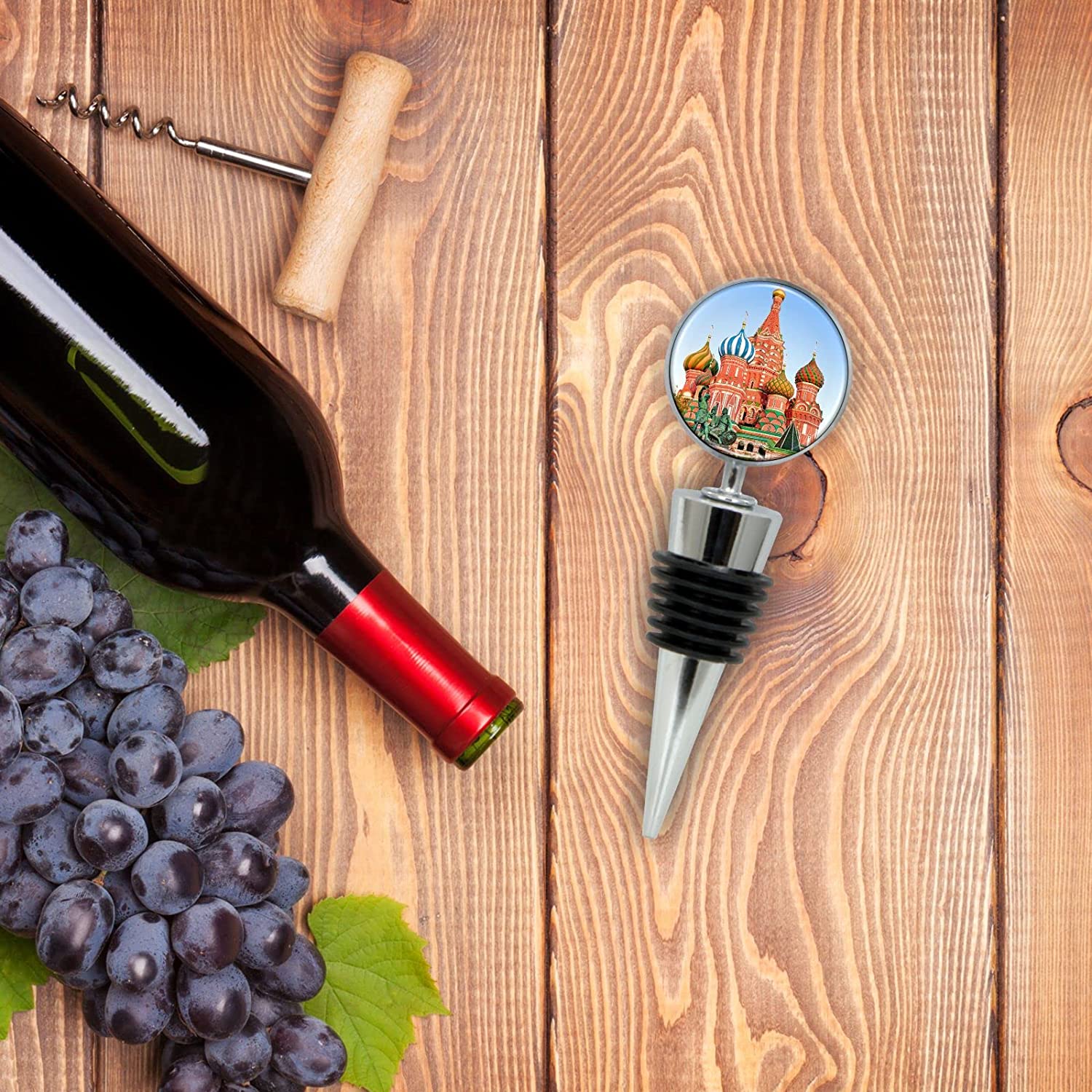 CitySouvenirs St. Basil Moscow Wine Bottle Stopper - Thumbnail 5