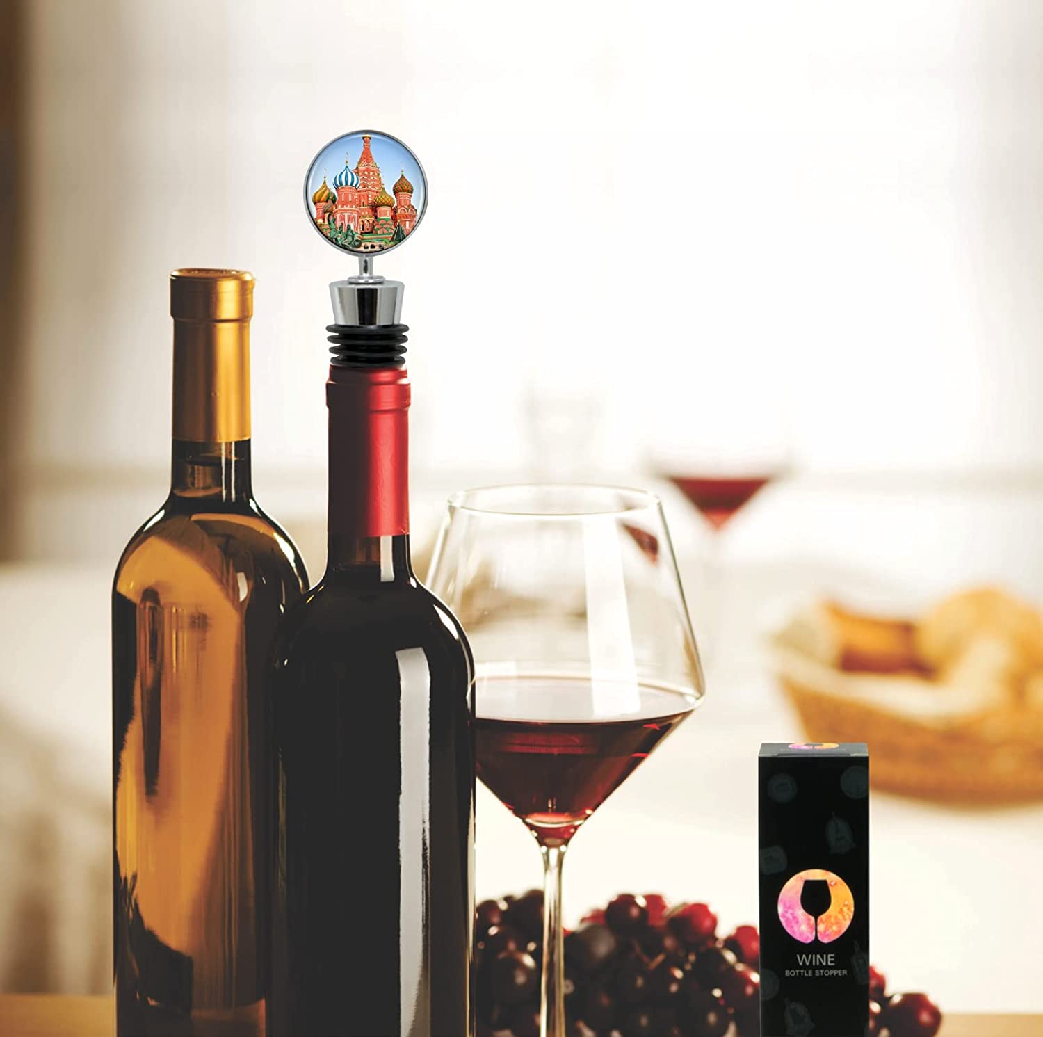 CitySouvenirs St. Basil Moscow Wine Bottle Stopper