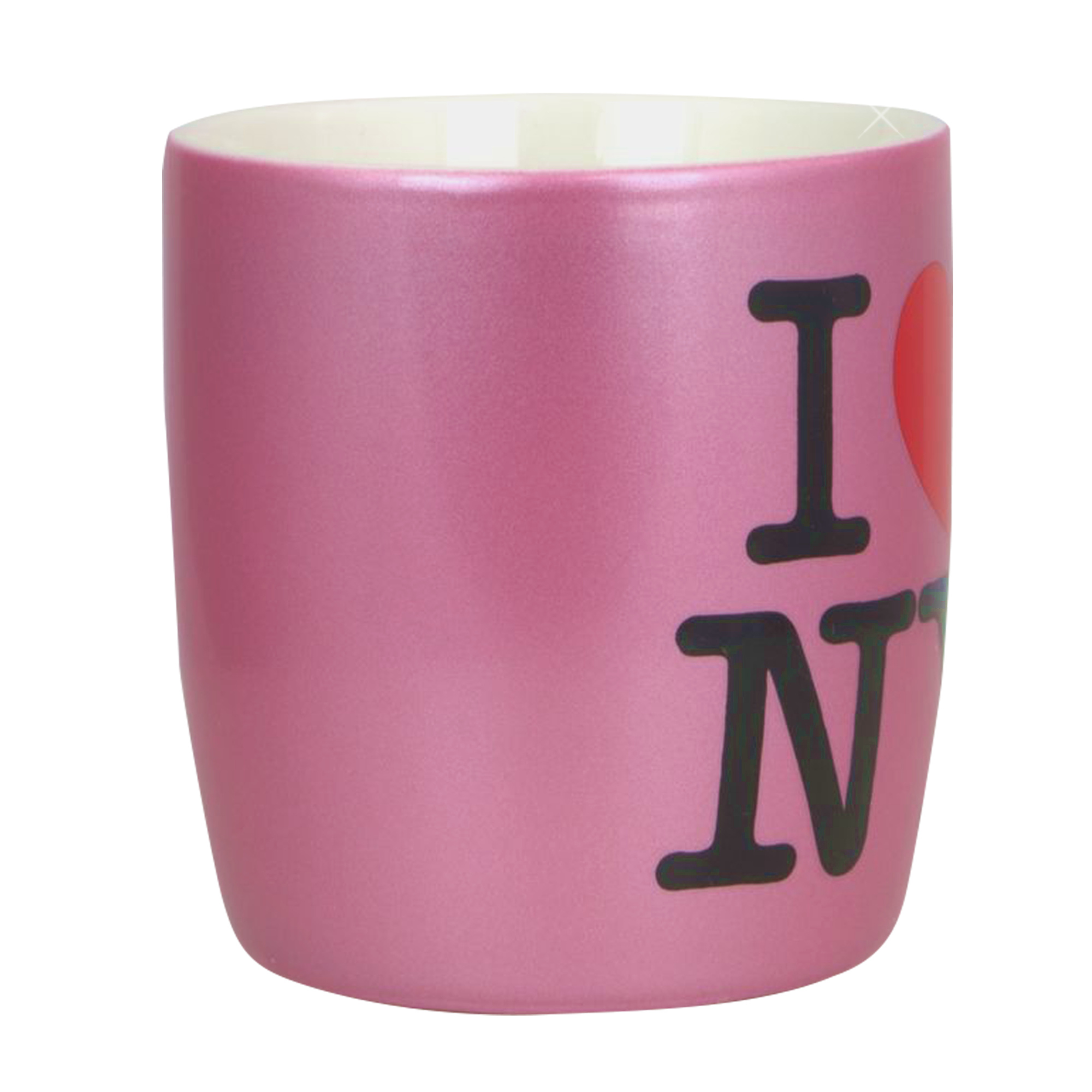 I Love NY Mug Metallic Pink 10oz