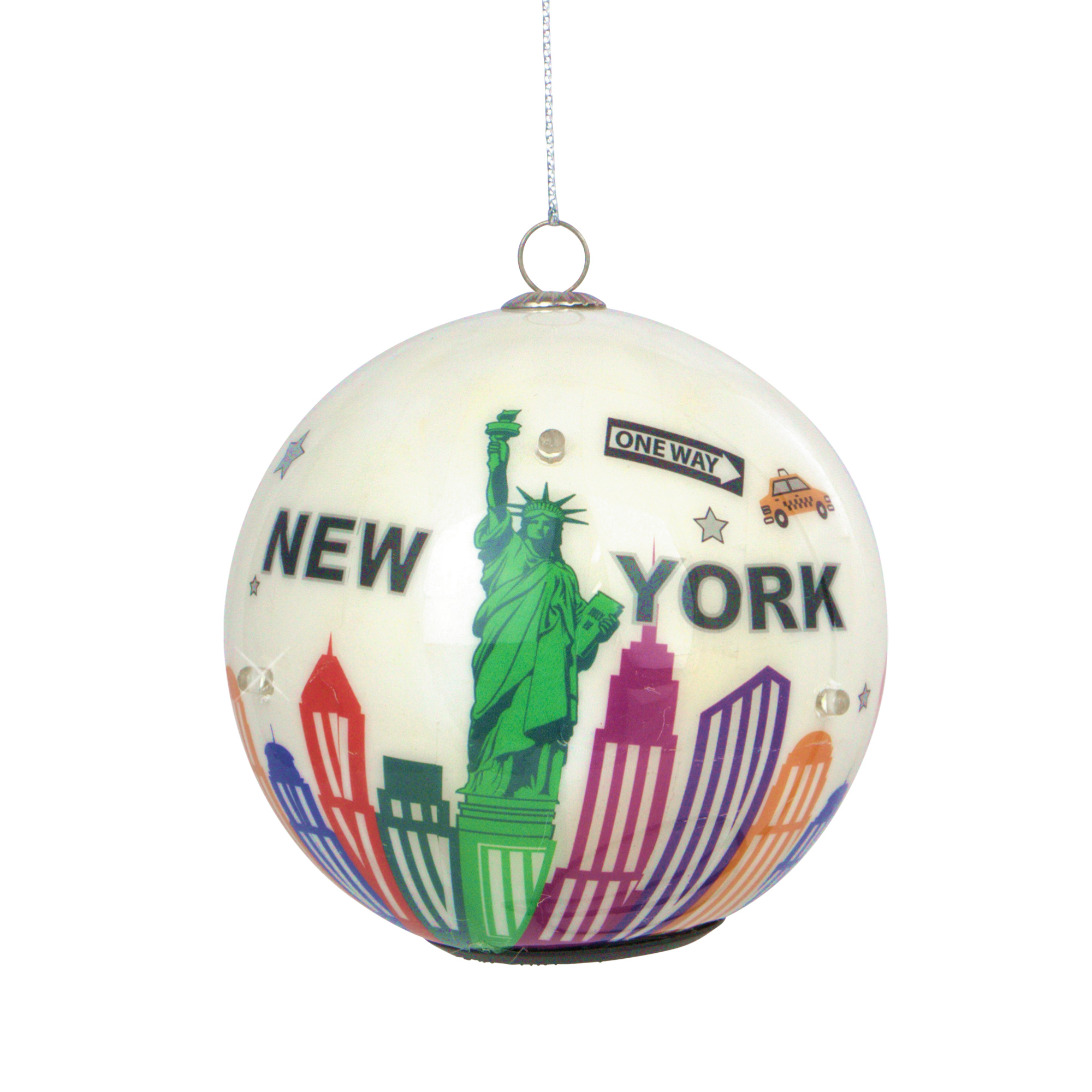 NYC Skyline Christmas Ornament with Lights