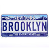 Brooklyn license plates, embossed tin