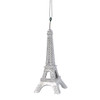 Silver Eiffel Tower Christmas Ornament