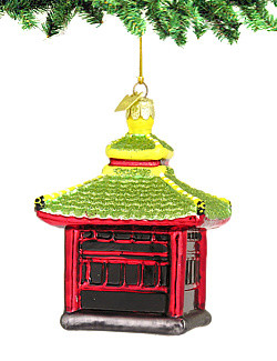 Pagoda Glass Ornament