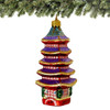 Glass Five Storied Japanese Pagoda Christmas Ornament