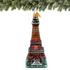 Glass Eiffel Tower Christmas Ornament