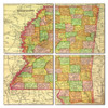 Mississippi Map Coaster Set of 4