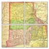 Rhode Island Map Coaster Set of 4