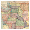 Washington State Map Coaster Set of 4