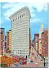 Flatiron Building Art Scene Note Cards