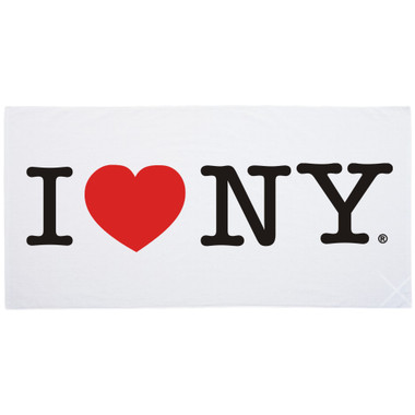 I Love NY Beach Towel - White TK-60003