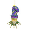 Glass Mardi Gras Christmas Ornament Purple Hat