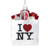 I Love NY Shopping Bag Glass Ornament