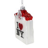 I Love NY Shopping Bag Glass Ornament