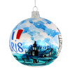 Paris Christmas Ornament 4 Inch Hand Painted Glass Ball