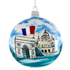 Paris Christmas Ornament 4 Inch Hand Painted Glass Ball